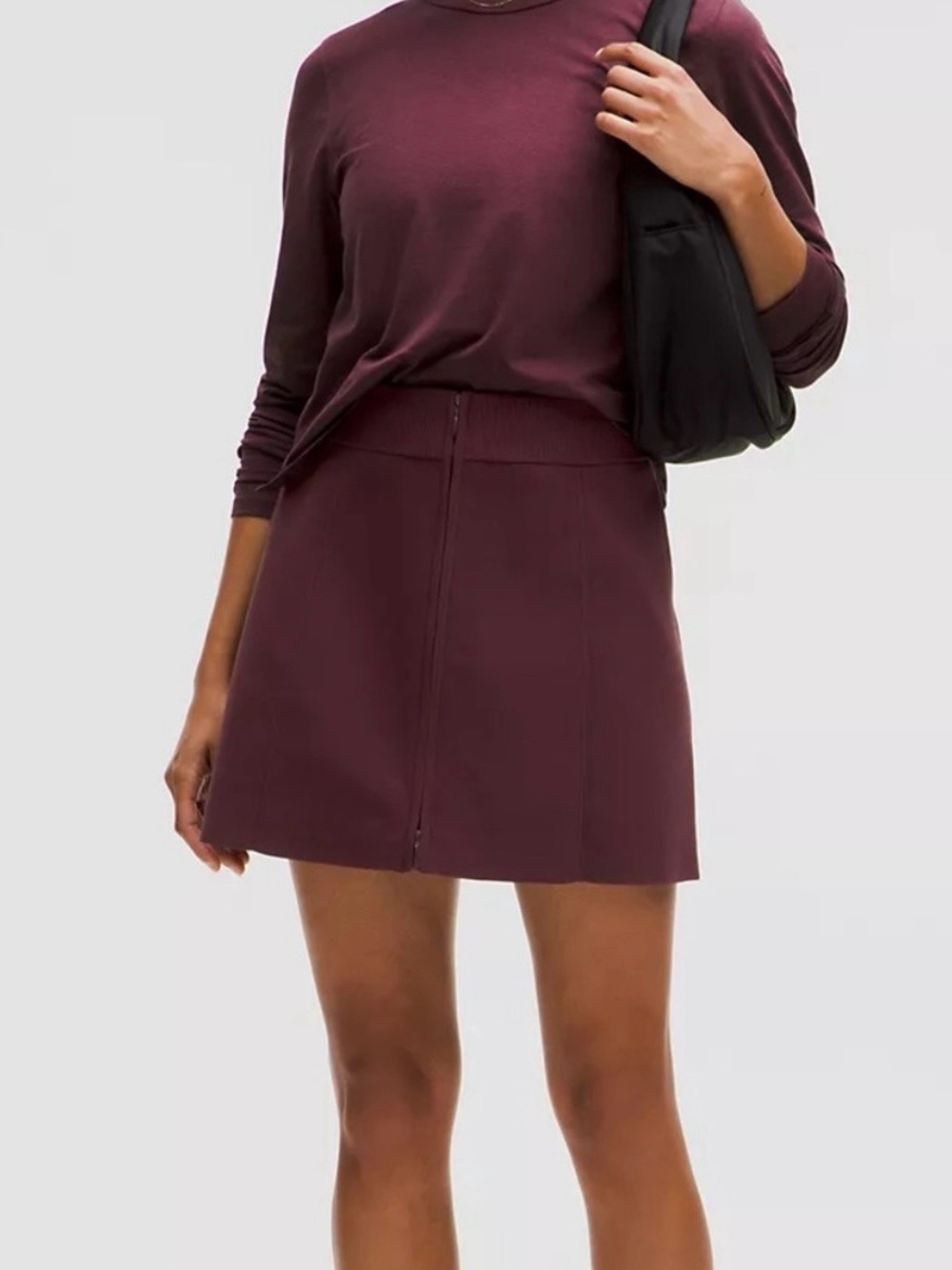 Lululemon Ribbed-Knit Mini Skirt Garnet Size Large